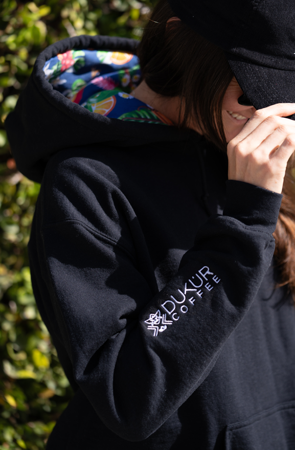 Lined Hoodie - Embroidered  Dukur Coffee